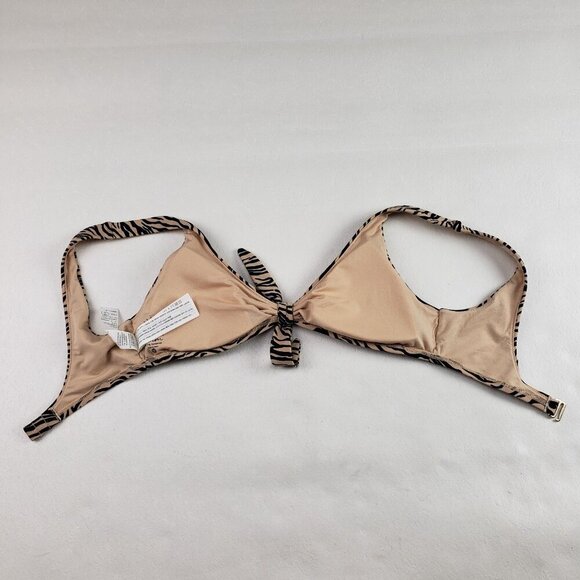 Hollister Animal Print Bikini Womens Medium Tan Two Piece Cheeky Bottom Swimsuit - Picture 8 of 15